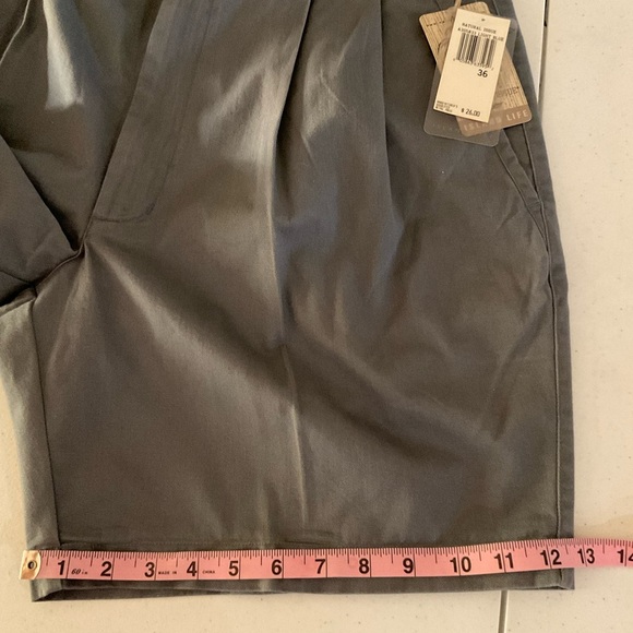 NWT Natural Issue Island Life Shorts Gray Pleated Cotton Men’s Size 36 Waist - Picture 5 of 9